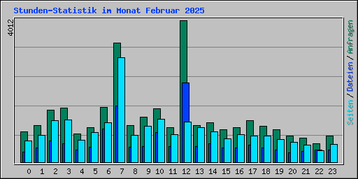 Stunden-Statistik im Monat Februar 2025